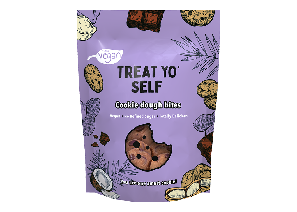 Treat Yo' Self Foods Cookie Dough Bites, packaging design by proper!