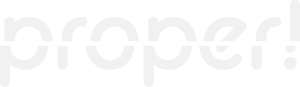 Proper! logo in white